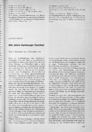 650 Jahre Hamburger Domfest. Vom 2. November bis 2. Dezember 1979.