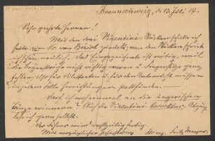 Brief an B. Schott's Söhne : 13.07.1914