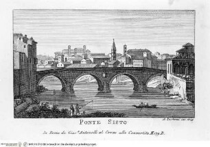Nuova raccolta delle principali vedute antiche, e moderne dell'alma città di Roma e sue vicinanze / incise a bullino da Achille Parboni l'anno 1824 Roma, Giacomo Antonelli, letztes Jahr im Buch: 1829 - ca. 1830Ponte Sisto - Nuova raccolta delle principali vedute antiche ...
