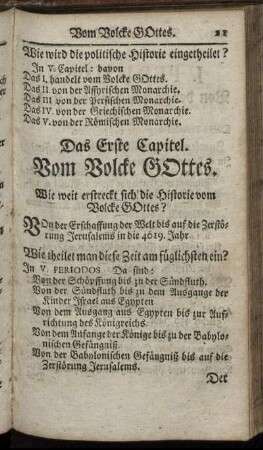 Das Erste Capitel. Vom Volcke Gottes.