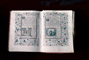 Stundenbuch Karls V. — Initialen mit der heiligen Margarete und Barbara, Folio 90verso & 91 recto