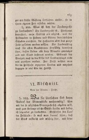 VI. Abschnitt. Von der Bienen-Zucht