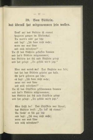 39. Vom Büblein, das überall hat mitgenommen sein wollen.