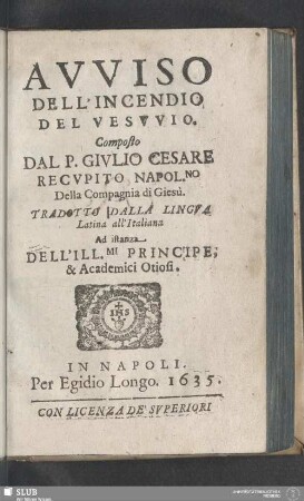 Avviso Dell'Incendio Del Vesvvio