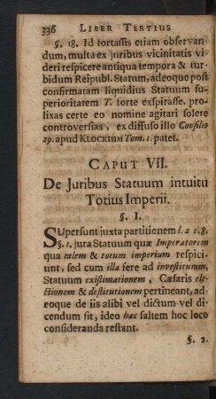 Caput VII. De Juribus Statuum intuitu Totius Imperii.
