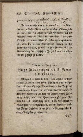 Zweytes Kapitel. Einige Anwendungen der Differenzialrechnung.
