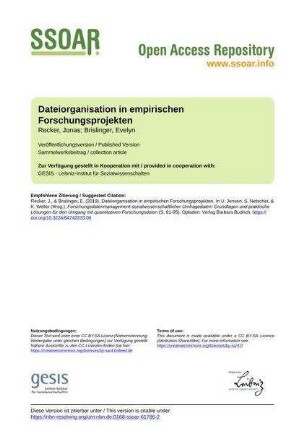 Dateiorganisation in empirischen Forschungsprojekten