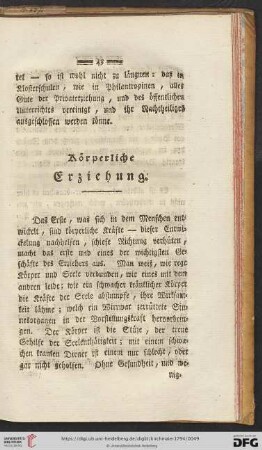 Körperliche Erziehung