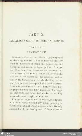 Part X. Calcareous group of building stones