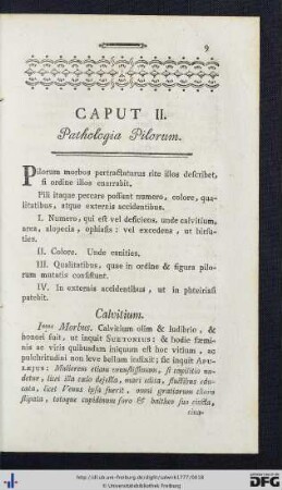 Caput II. Pathologia Pilorum.