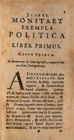 Justi Lipsi[i] Monita Et Exempla Politica : Libri Duo Qui Virtutes Et Vitia Principum spectant
