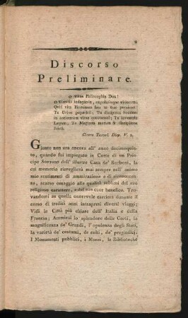Discorso Preliminare
