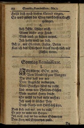 Sonntag Reminiscere. - Erster Oster-Feyertag.