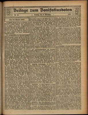 Zweite Ausgabe vom Sonntag, den 27. November 1927.