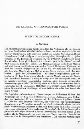Die kriminal-anthropologische Schule