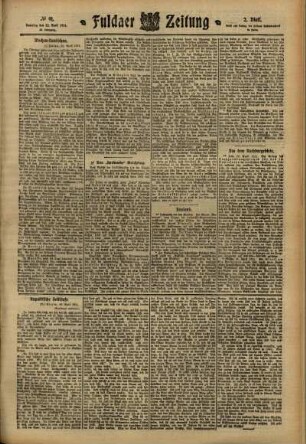 Zweite Ausgabe vom Samstag, den 22. April 1911.