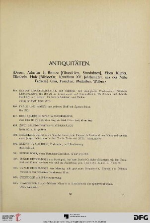 Antiquitäten (Nr. 495-641)