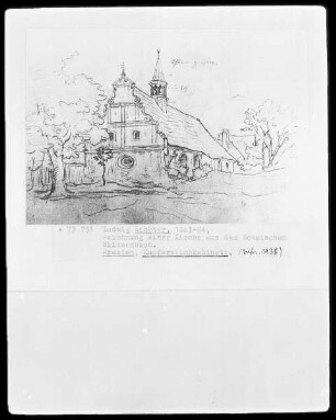 Zeichnung einer Kirche (Aus dem Böhmischen Skizzenbuch)