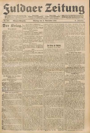 Ausgabe vom Montag, den 02. November 1914.