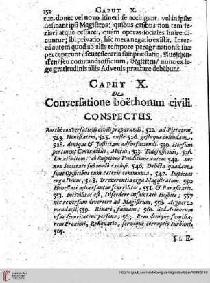 Caput X Conversatione boethorum civili