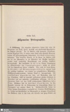 Erster Teil. Allgemeine Petrographie