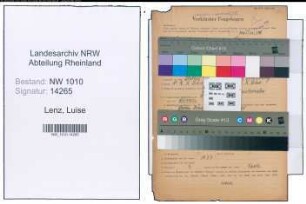 Entnazifizierung Luise Lenz , geb. 03.03.1903 ()