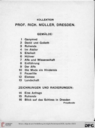 Kollektion Prof. Rich. Müller, Dresden