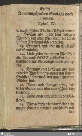[Am neunzehenden Sontage nach Trinitatis]