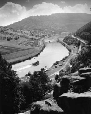 Neckarsteinach. Blick von der Hinterburg auf den Neckar