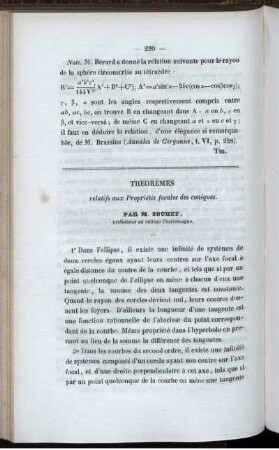 Theorèmes.