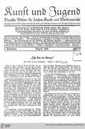 N.F. 9.1929 S.231-232: "Ich bin in Sorge" : (ein Wort zu dem Sprechsaal-Seufzer in Heft 8)