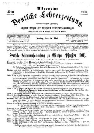 Deutsche Lehrerversammlung zu München (Pfingsten 1906)