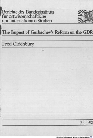 The impact of Gorbachev's reform on the GDR