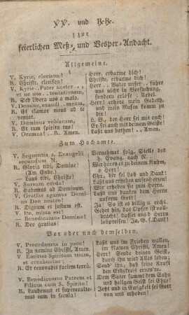 [ ... ] zur feierlichen Meß- und Vesper-Andacht.