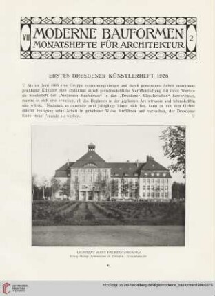 7: Erstes Dresdener Künstlerheft 1908