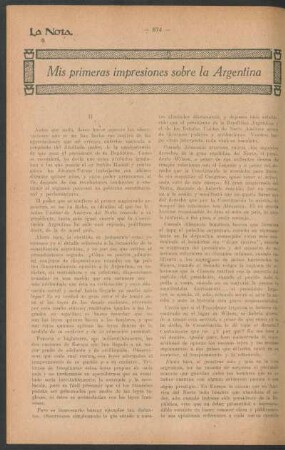 Mis primeras impresiones sobre la Argentina