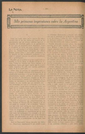 Mis primeras impresiones sobre la Argentina