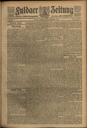 Zweite Ausgabe vom Samstag, den 12. September 1908.