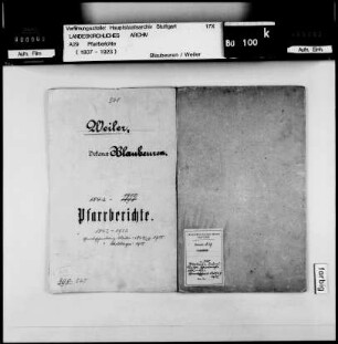 Blaubeuren: Pfarrberichte und Pfarrbeschreibungen für Weiler und Schelklingen