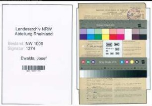 Entnazifizierung Josef Ewalds , geb. 16.02.1905 (Einkaeufer)