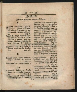 Index Rerum maxime memorabilium