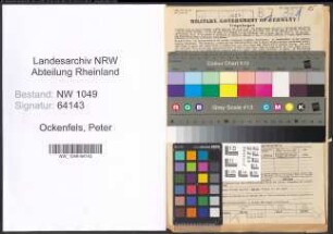 Entnazifizierung Peter Ockenfels , geb. 19.01.1903 (Postbeamter)