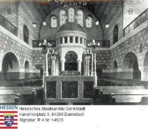 Darmstadt, Neue Synagoge in der Bleichstraße / Blick in das Allerheiligste