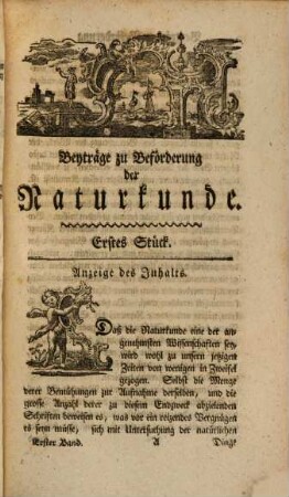 Beyträge zu Beförderung der Naturkunde. 1. 1774, St. 1 - 25