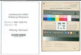 Entnazifizierung Hermann Wissing , geb. 07.05.1904 (Landwirt)