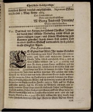 "Vot[um]" und "Pro-Exordium"