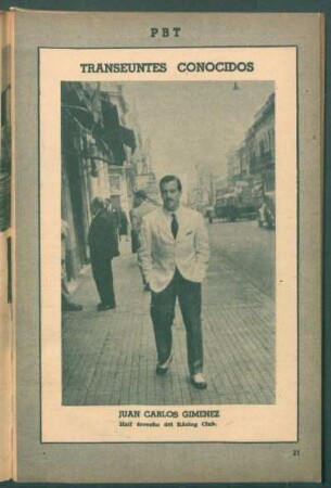 Juan Carlos Gímenez, half derecho del Rácing Club - [Fotografía] : Transeúntes conocidos