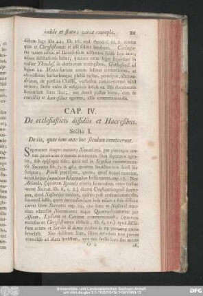Cap. IV. De ecclesiasticis dissidiis et Haeresibus.