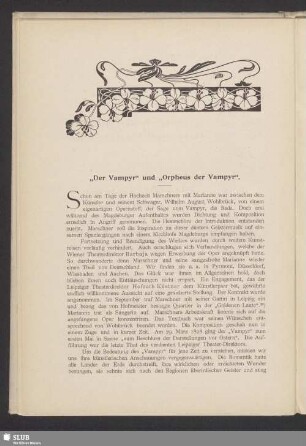 „Der Vampyr“ und „Orpheus der Vampyr“