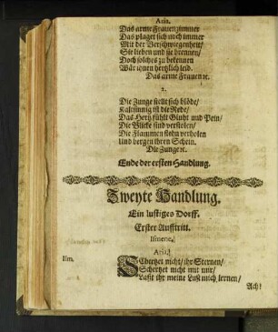 Zweyte Handlung. Ein lustiges Dorff.